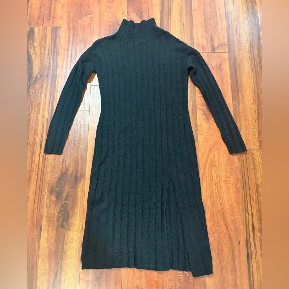 Abercrombie & Fitch Black Long Sleeve Sweater Dress